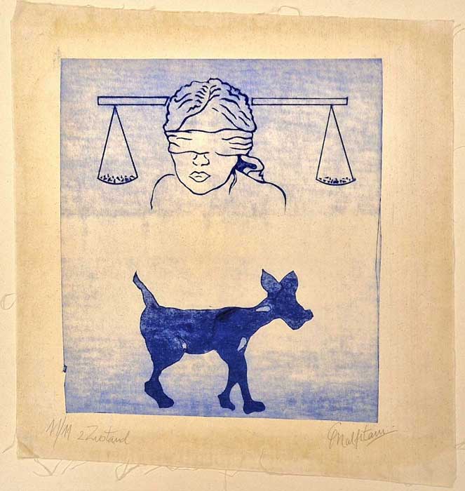 Tiefdruck auf Leinen von Guillermo Malfitani